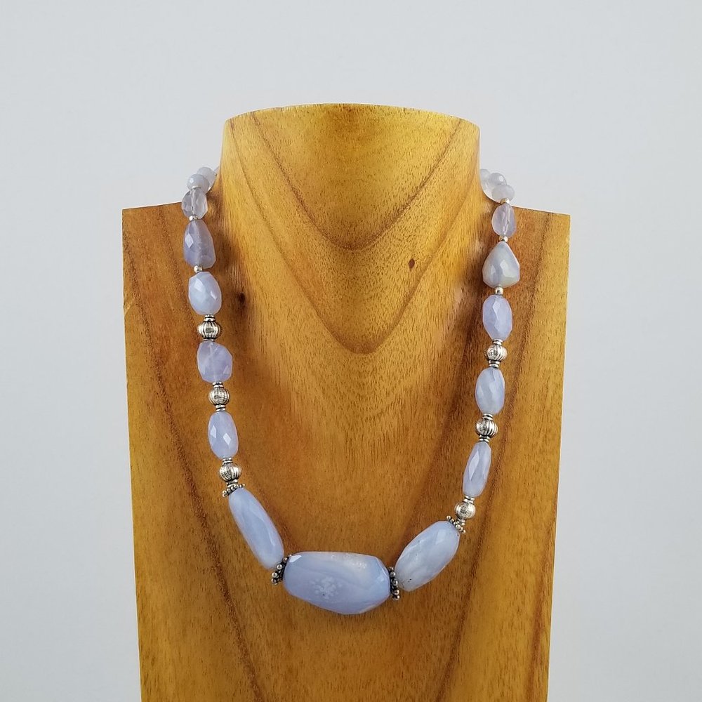 Blue Purple Agate Necklace